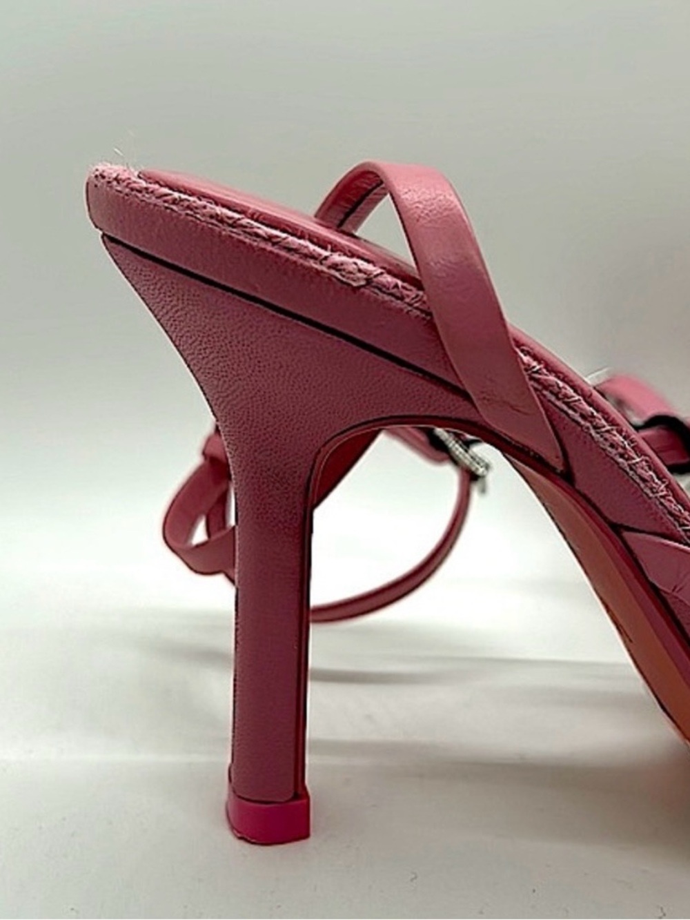 ZARA Mauve Strap Square-Toe Woven Sandals - Picture 4 of 5